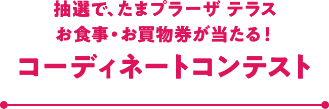 抽選で、たまプラーザ テラス お食事・お買物券が当たる！ コーディネートコンテスト