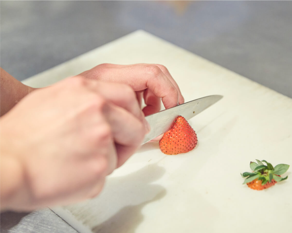 画像:マチェドニアとパンナコッタのショートグラス