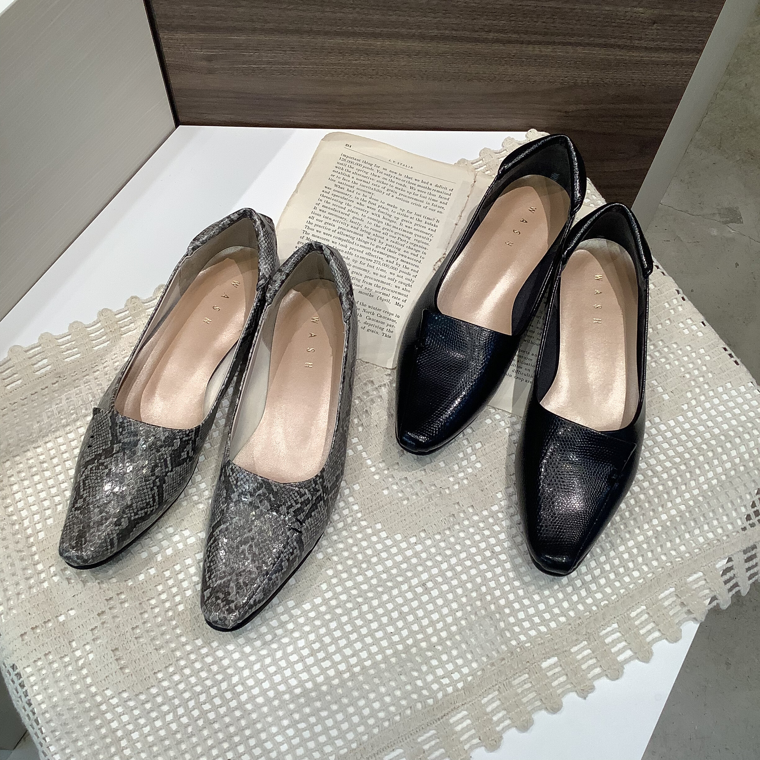 レイン仕様限定品　WASH　きれい見えフラットシューズ L　ROSE BROWN WASH きれい見えフラットシューズ 新色が登場 - 銀座ワシントン