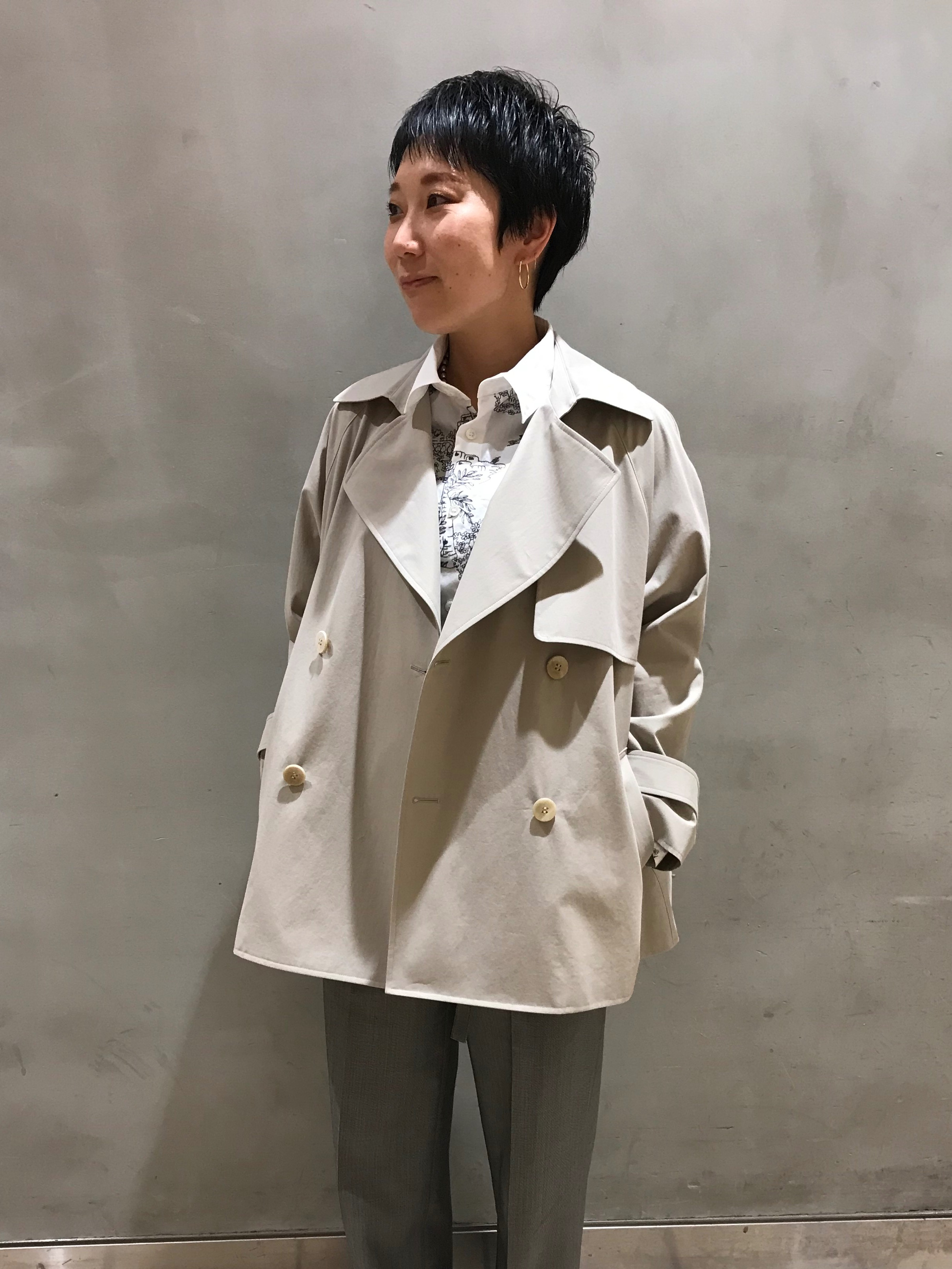 GALERIE VIE パウダーコットンツイル ショートトレンチコート セール】 パウダーコットンツイル ショートトレンチコート
