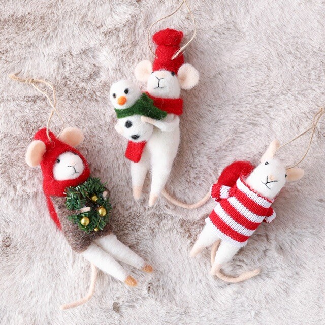 【新作入荷!!】  ほっこりかわいいねずみのクリスマスオーナメント🐭 | フラン その他