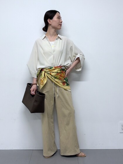 【ポプリンWシルエットシャツ】アイロン要らずでサラリと着られる♪