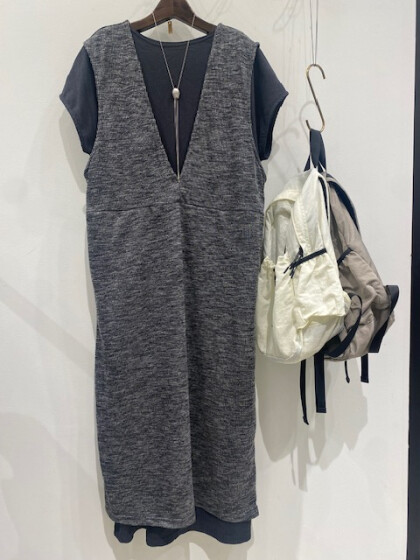 【新商品】シボリブカット　レイヤードワンピース