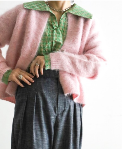 【NEW】アルパカシャギー　ショートカーデ