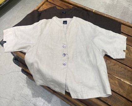 【新商品】インドリネン スキッパーショート羽織