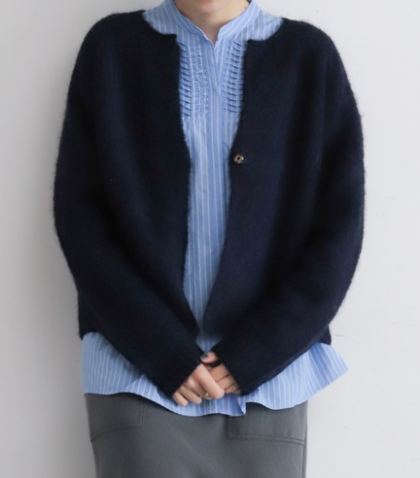 【NEW】アルパカシャギー　ショートカーデ