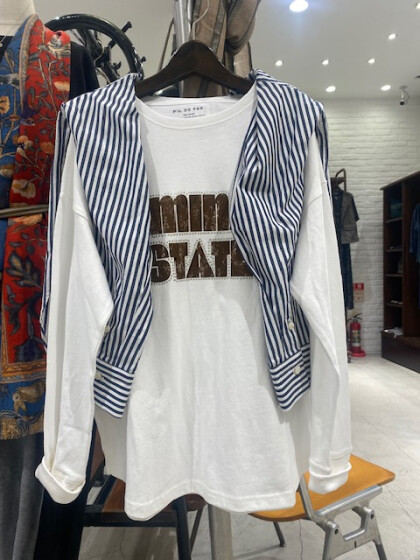 【新商品】スター箔ロゴプリント　ロンTEE