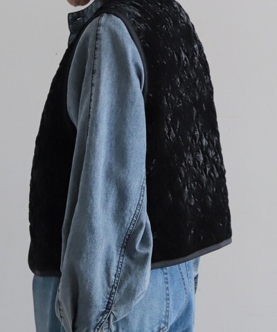 【NEW】ベロアキルティング　ショートベスト