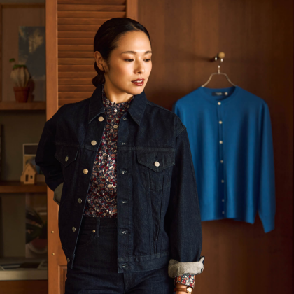 秋満載　リバティスタンドブラウス