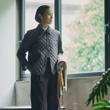 バランスよく着こなせる【キルティングショートコート】