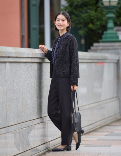 【noir】ツィードニットカーディガン