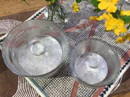 手づくりガラスで浅漬けを☆