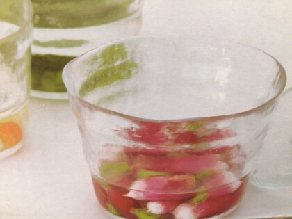 手づくりガラスで浅漬けを☆