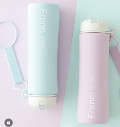 【New】コンパクトに持ち歩ける！折り畳みシリコンボトル🍼