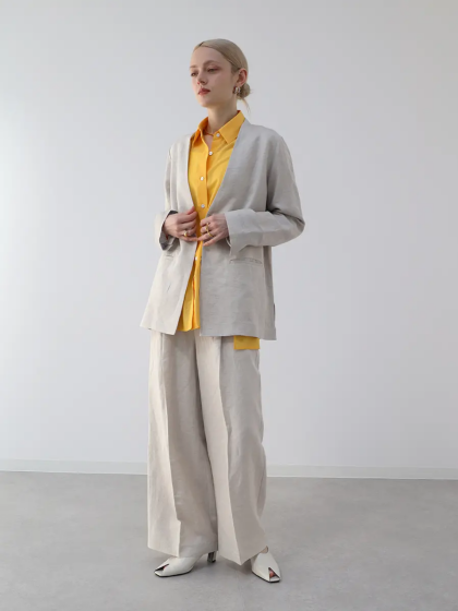 今から着れるリネン混set up✨