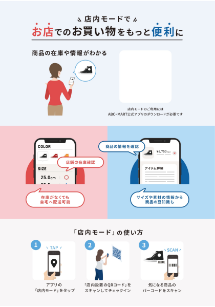 ABC-MARTアプリから新機能のご紹介になります。