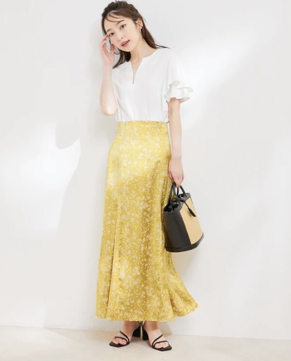 美シルエット♡Flower print skirt♡