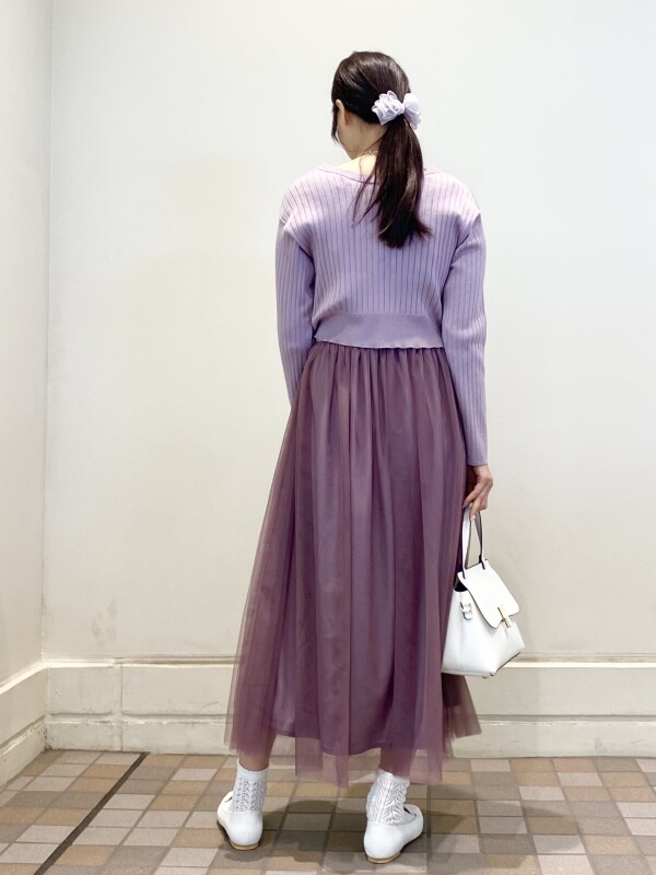♡春♡大人女子が着る上品チュール素材ワンピ♡