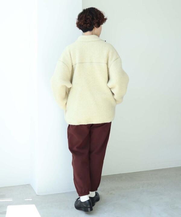 ◯シャギーニット　スタンドジップアップブルゾン