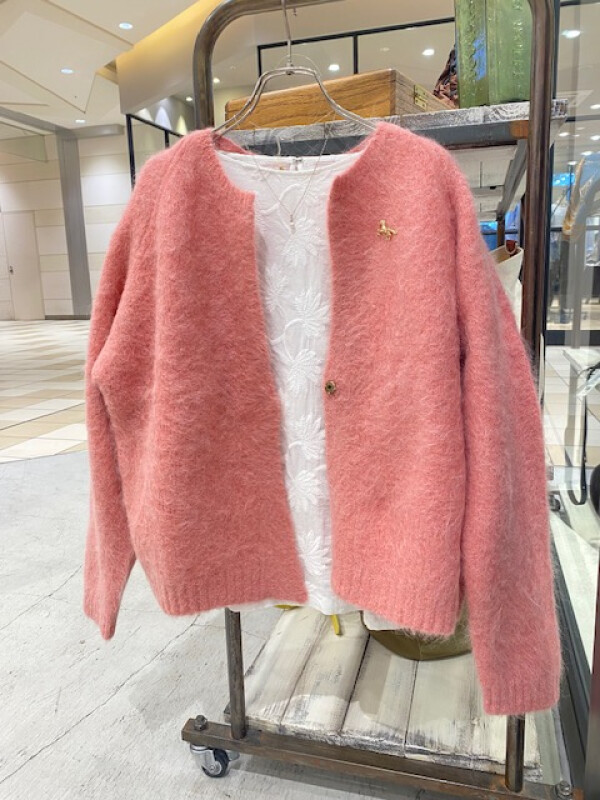 アルパカシャギーショートカーディガン