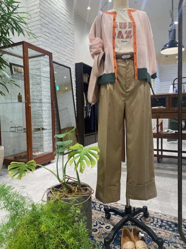 【新商品】シャンブレーツイル　ワイドターンアップパンツ