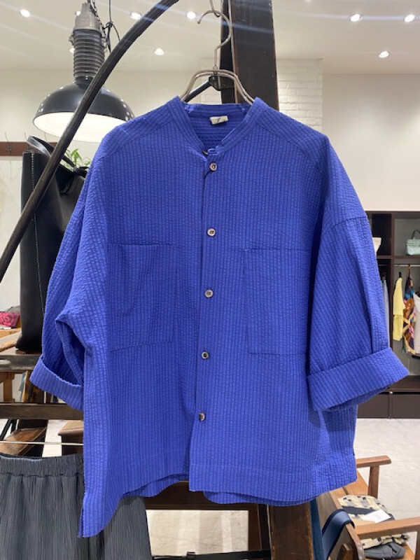 【新商品】TCサッカー　スタンドネックショートブラウス