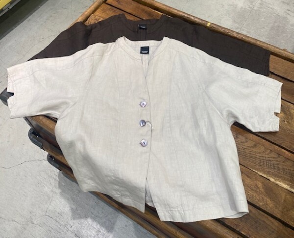 【新商品】インドリネン スキッパーショート羽織