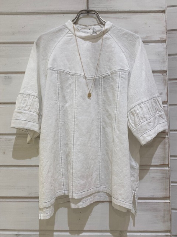 【新商品】ワッフルJQ　スタンド切替ブラウス