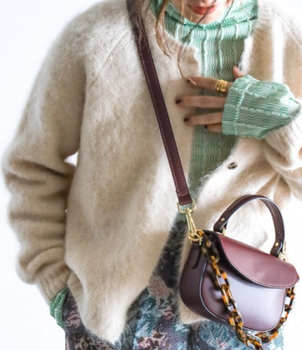 【NEW】アルパカシャギー　ショートカーデ