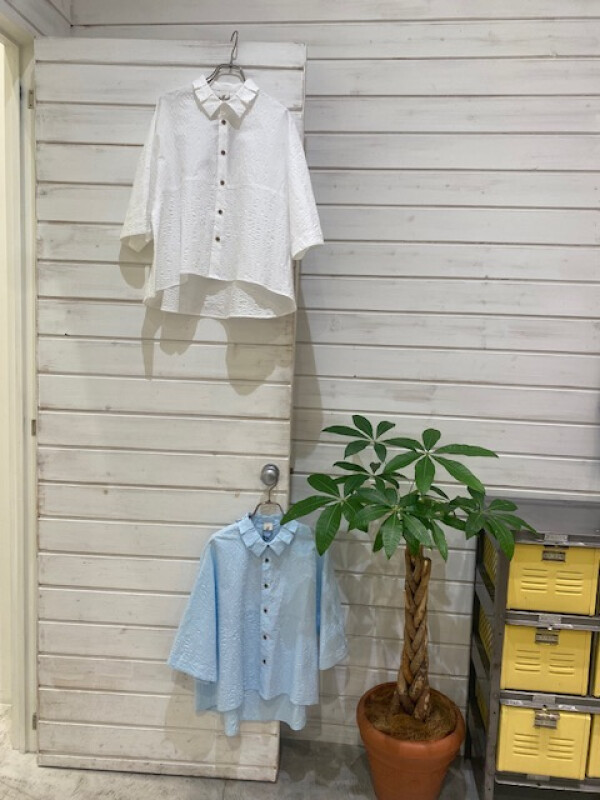【新商品】パターン塩縮　ドルマンシャツ