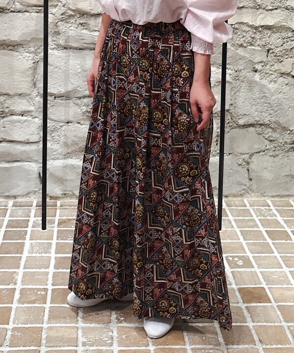 リバティプリントギャザーパンツ