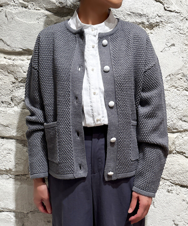 ポップコーン編みジャケット