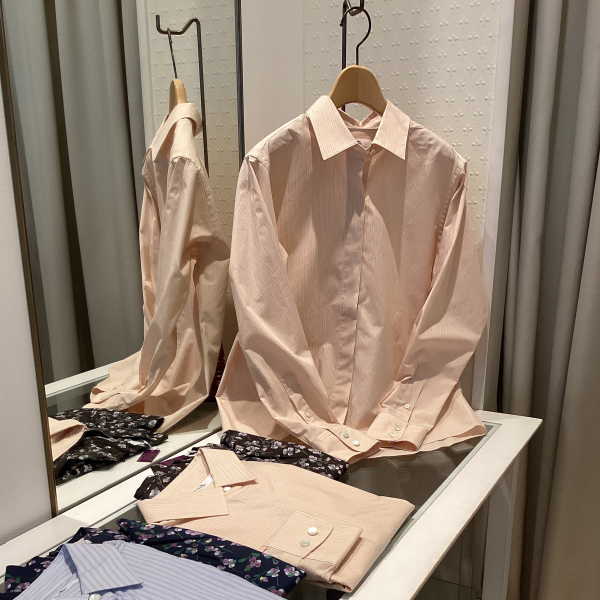 新作【コットン比翼　カラーシャツ】