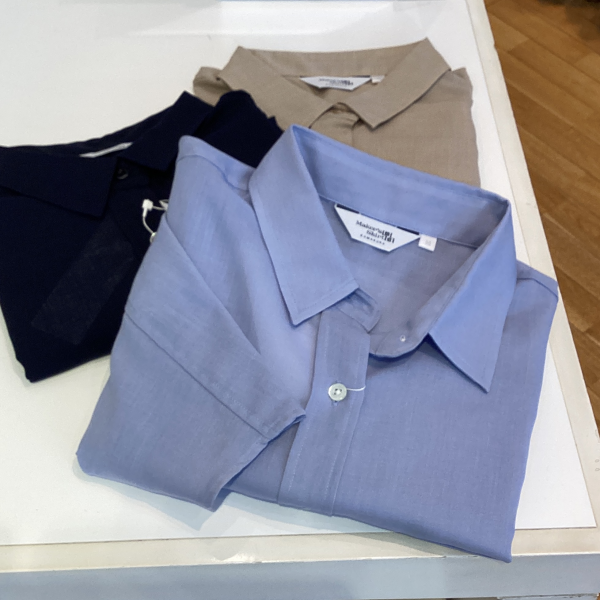 お仕事にも、カジュアルにも半袖レーヨン素材シャツ