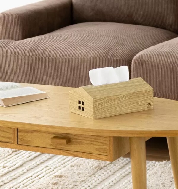 ナチュラルな風合いのティッシュケース