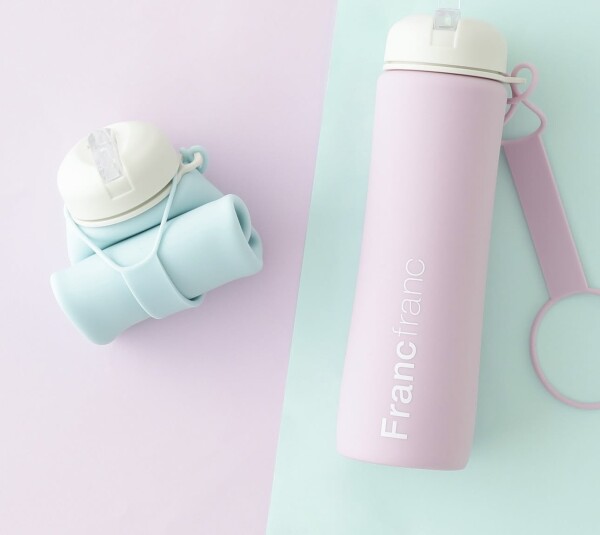 【New】コンパクトに持ち歩ける！折り畳みシリコンボトル🍼