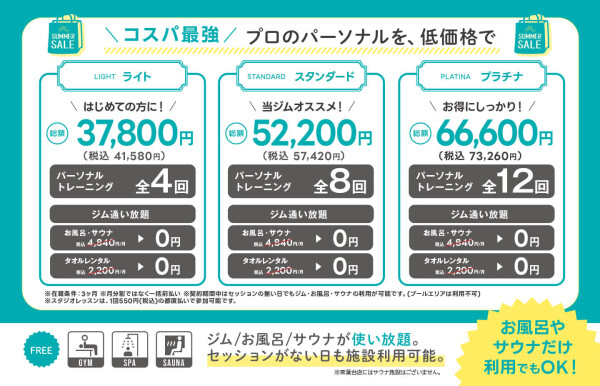 コスパ最強！パーソナルトレーニング夏の3ヶ月集中コース