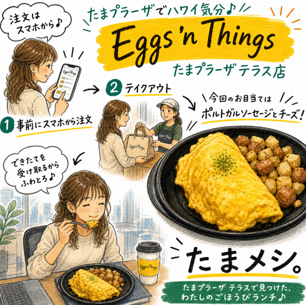【実食レポート】オフィスがハワイアンカフェに!? Eggs 'n Thingsの絶品オムレツ「ポルトガルソーセージとチーズ」をテイクアウト！