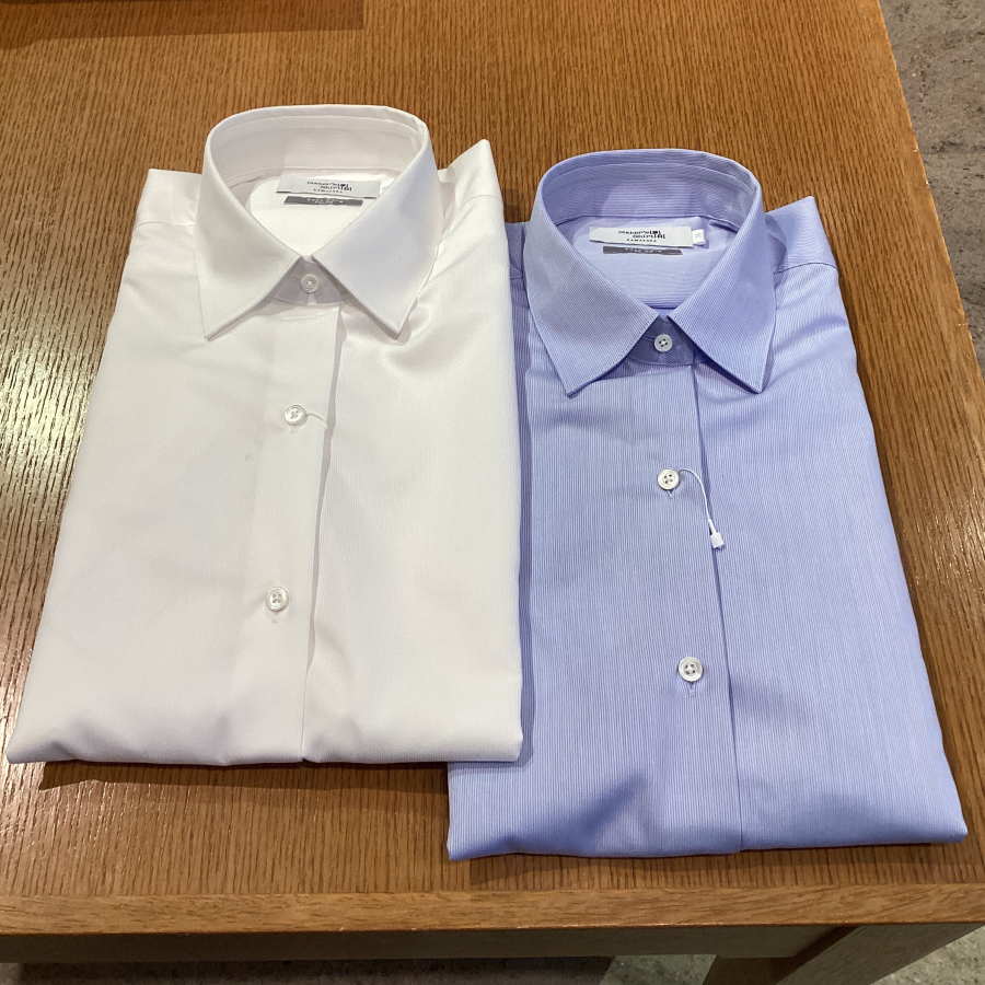 【新作】就活から普段でも使いやすいセミワイドカラーシャツ