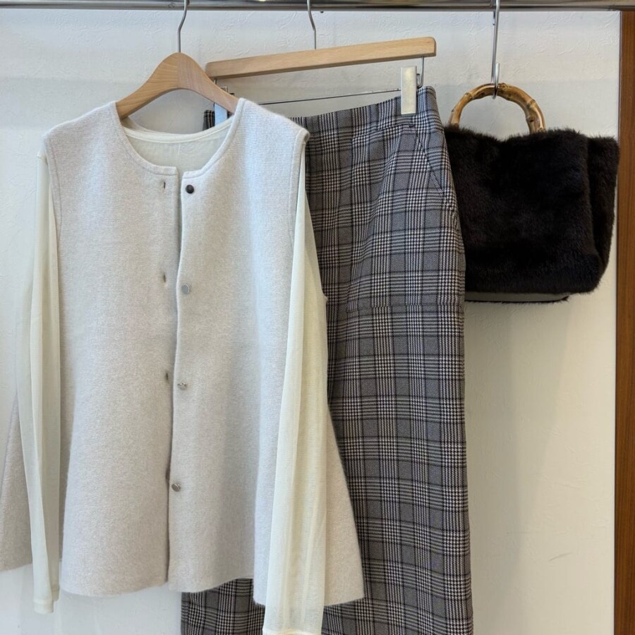 やっぱりかわいい！ふんわり素材ジレ◎