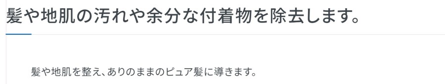 髪や地肌を整え、ありのままのピュア髪に導きます。