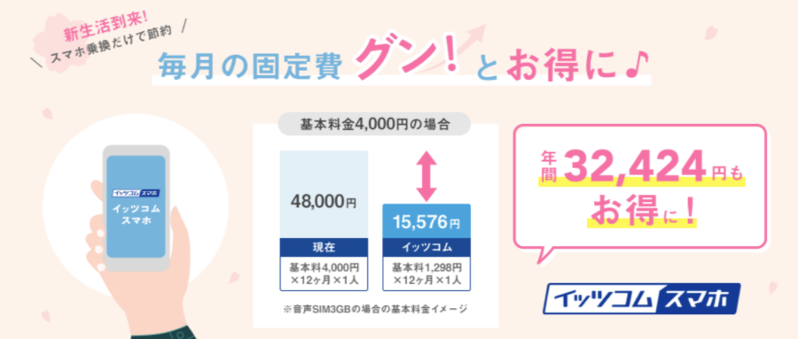  ＼月額550円(税込)から！／イッツコム　スマホ受付中😊