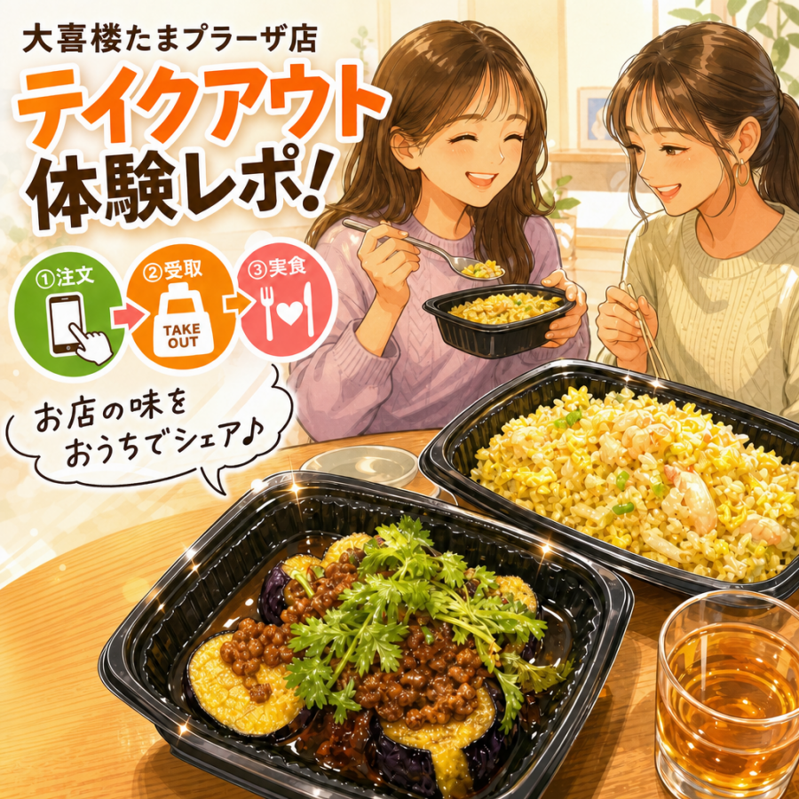 【実食レポート】おうち女子会を華やかに♪大喜楼の本ズワイ蟹炒飯とナスの肉味噌海老辣油をシェア